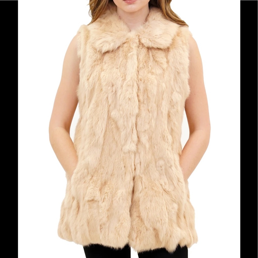 LOVE TOKEN GENUINE RABBIT FUR VEST